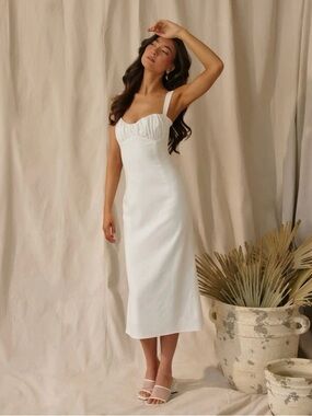 park & fifth white midi dress